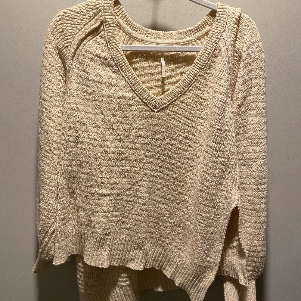 Free People Cream Sweater Sz S